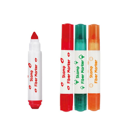 KEYROAD Baby fiber marker with stamp, Duo tip, 12 color/box