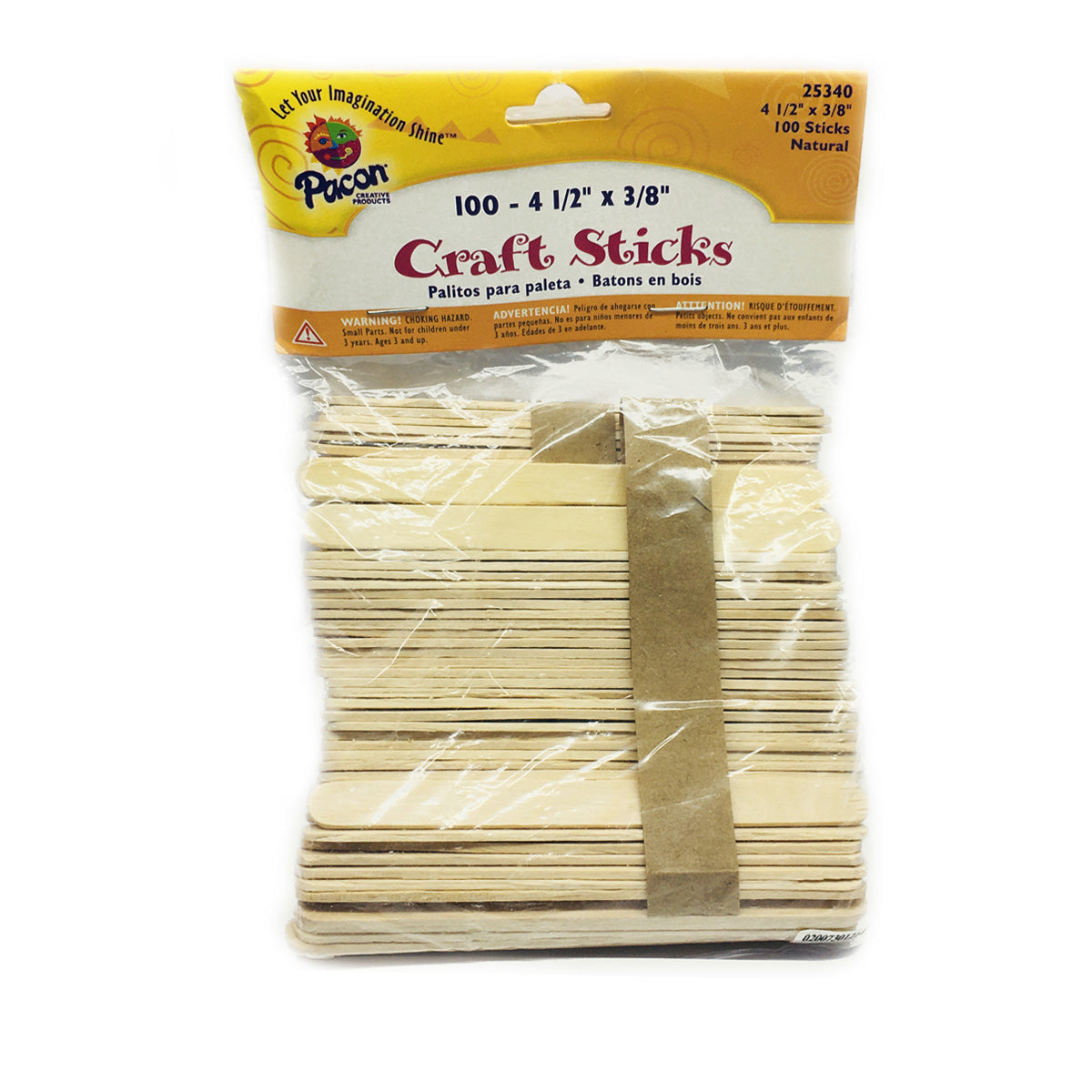 Wooden Craft Popsicle Sticks, Natural, 4-1/2-Inch, 100-Piece