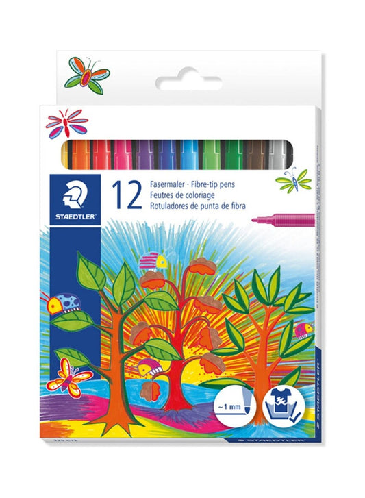 STAEDTLER 12-Piece Noris Fibre Tip Colouring Pen Set Multicolour