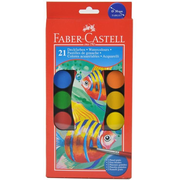 FABER CASTELL Water Colours 21 Tabs 30Mm