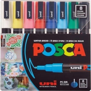 Uni-Ball Posca 0.9-1.3mm Assorted Ink Paint Markers
