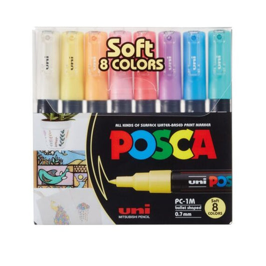 Uni-Ball Posca 0.7mm Assorted Pastel Ink Coloring Markers