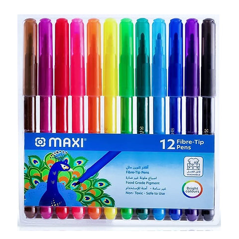 Maxi Washable Felt-Tip Pens 12 Color
