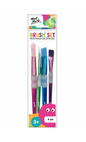 Mont Marte 4pce Brush Set in Bright Colours, Silicone Finger Grip