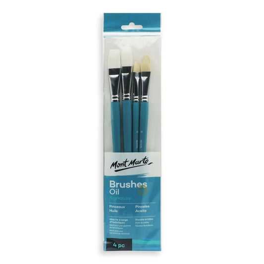 Mont Marte Gallery Series Paint Brush Set - Oil 4pc