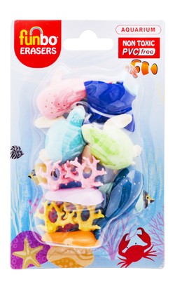 Funbo Sea Animals & Corals Shaped Erasers - PVC free, non toxic