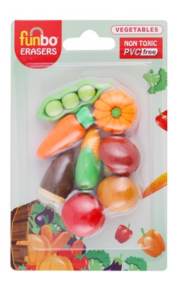 Funbo Vegetable Shaped Erasers - non toxic, pvc free