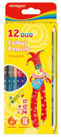 Pencil crayons KEYROAD, triangle, double tip, 12pcs, color mix