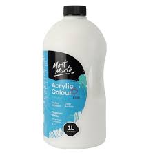 Mont Marte Studio Acrylic Paint 1 Liter, Titanium White