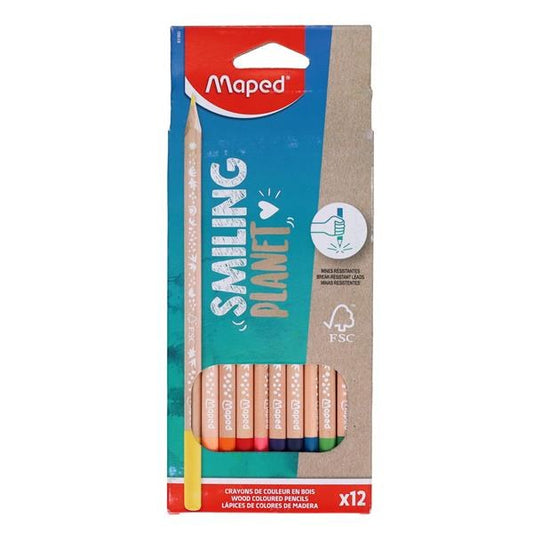 MAPED COLOURING PENCILS SMILING PLANET 12 PACK