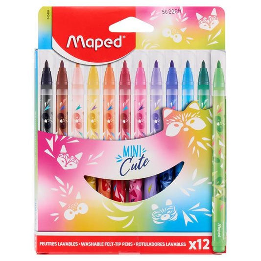 Maped Washable Felt-Tip Pens Mini Cute 12 Colors