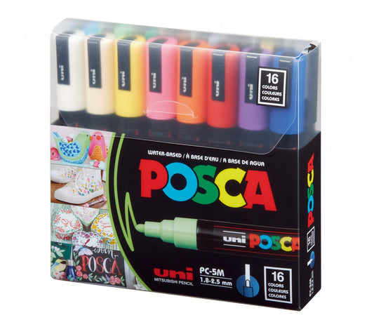 POSCA 16-Piece Bullet Shaped Paint Marker Set 1.8-2.5 mm Multicolour