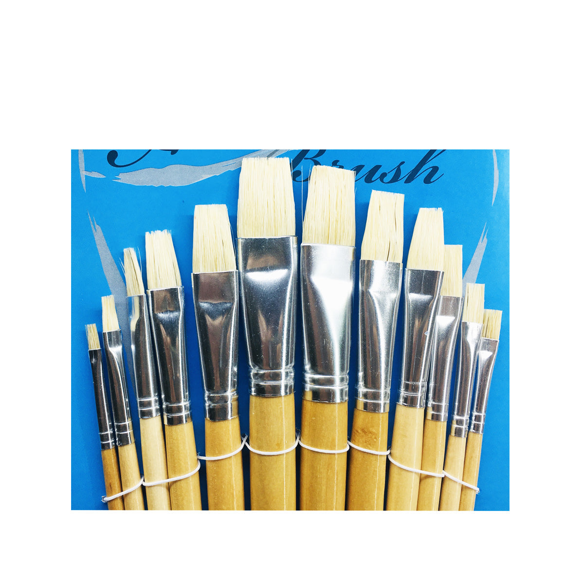 12 Shape Artist Brushes -Set of 12- WITH WOODEN HANDLE