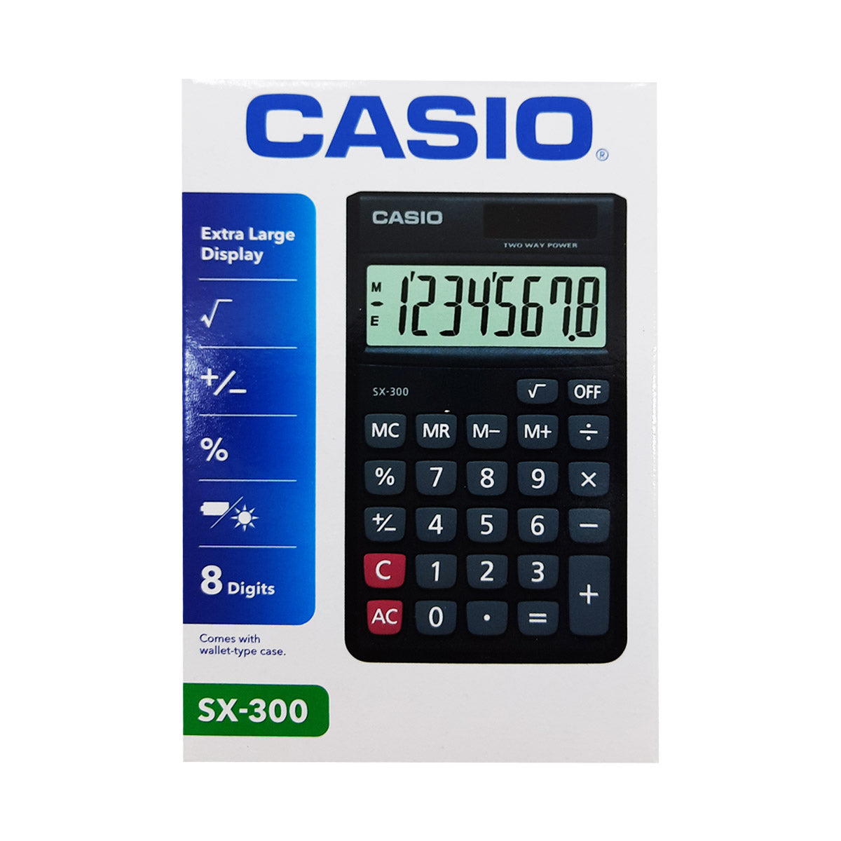 Casio S300 Dual Power 8 Digit Calculator - Calculators from najmaonline.com Abu Dhabi, Dubai - UAE