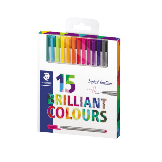 Staedtler Triplus Fineliner 15 Brilliant Colors Pen Box