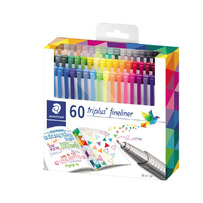 Staedtler Triplus Fineliner 60 Brilliant Colors Combo Pen Box