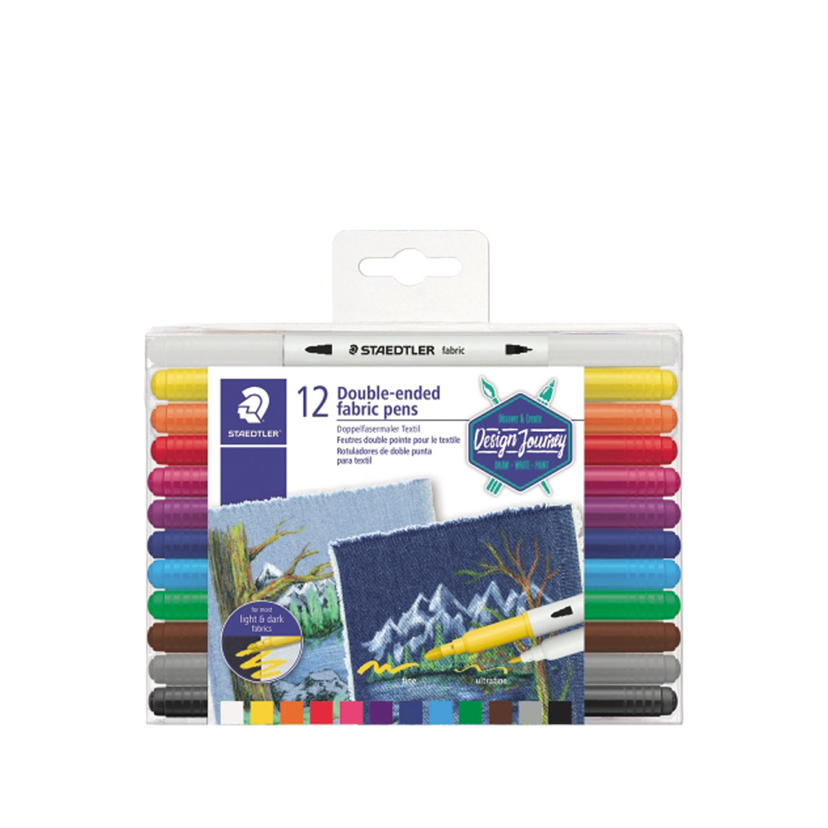 Staedtler Double-end Fibre Tip Textile Pen -12 Color Set