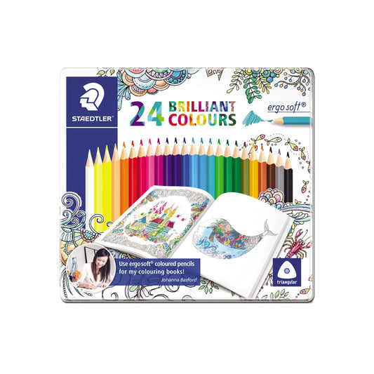 Staedtler Ergosoft Colored Pencil -24 Colors Metal Box Set