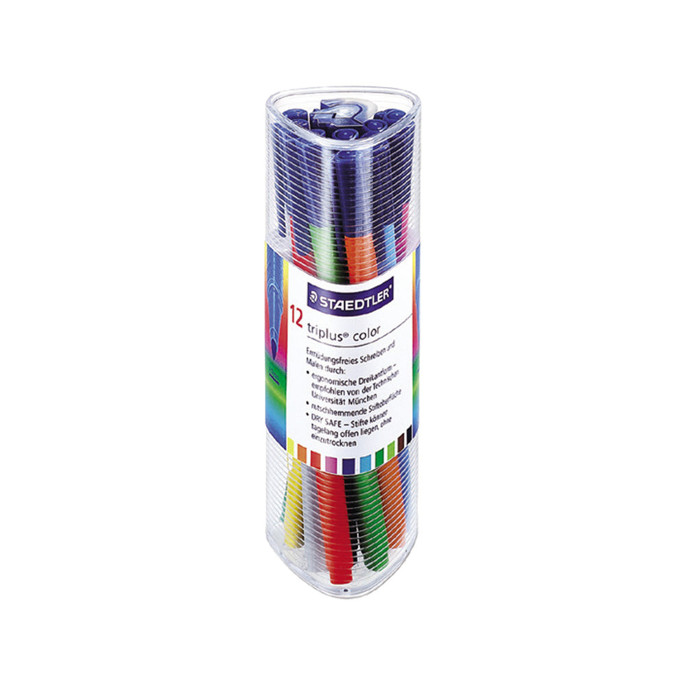 طقم أقلام تلوين برأس فايبر من ستيدلر - 12 لونًا