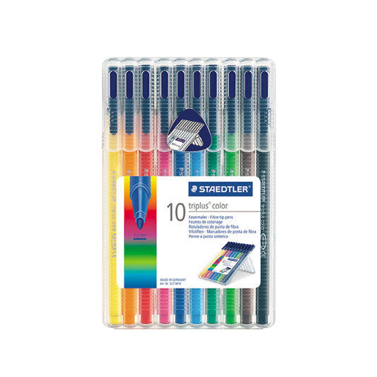 أقلام تلوين ذات رأس من الألياف Staedtler - مجموعة من 10 ألوان