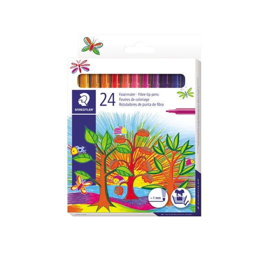 Staedtler Fiber Tip Coloring Pens -24 Color Pack